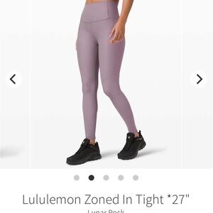 Lululemon Zoned In Tight 27" in Purple SZ 4